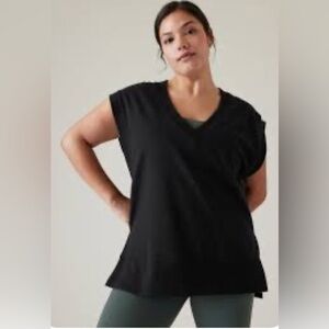 Athleta RETROTERRY V-NECK SWEATSHIRT TEE